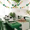 2 Pcs St Patrick's Day Felt Ball Garlands with Shamrock - St. Patrick's Day Decorations - Green Dark Green White Orange Pom Pom Garlands for Home Tree- Irish Party Home Fireplace Mantle Hanging Decor